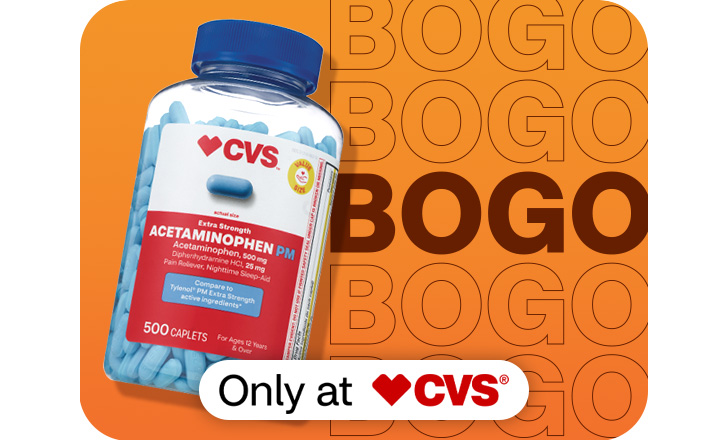Buy one, get one, CVS Acetaminophen caplets, only at CVS