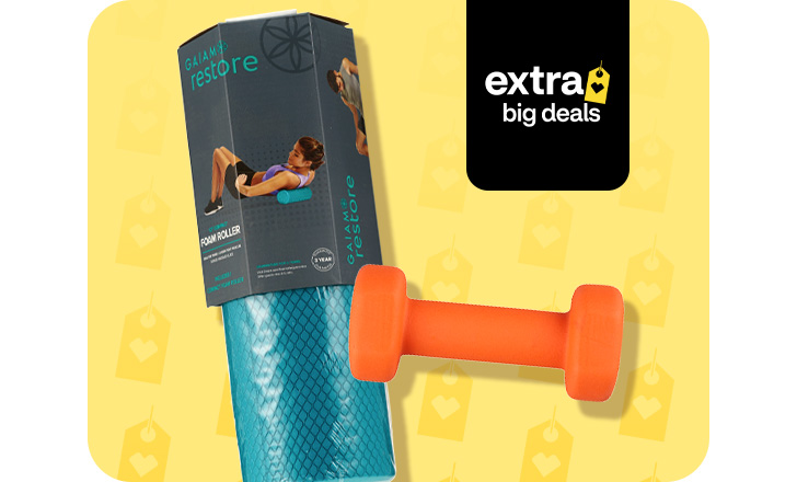 Gaiam roller and weight, extra big deals
