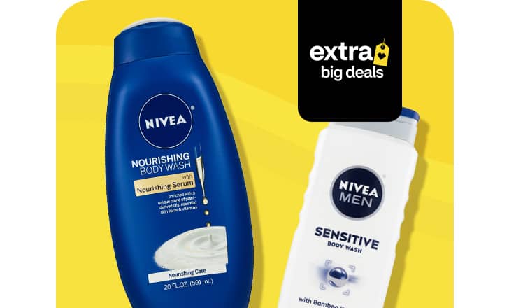 Nivea Nourishing body wash and Sensitve body wash for men, extra big deals.