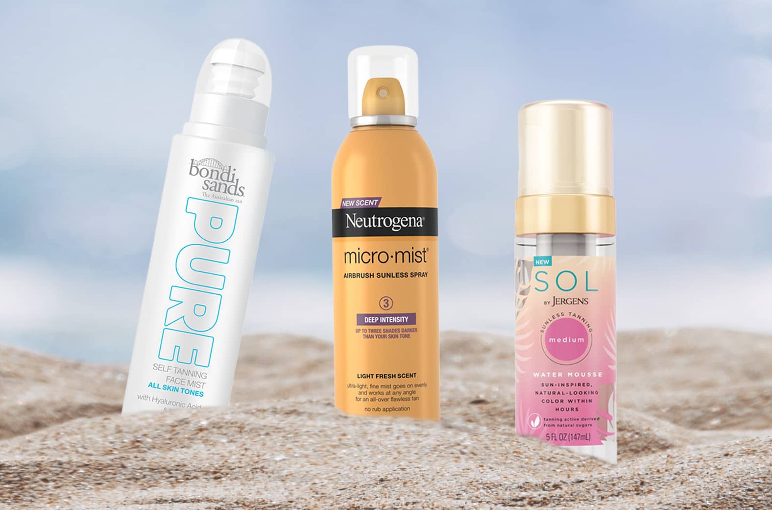 Bondi Sands, Neutrogena and Sol by Jergens self-tanning products