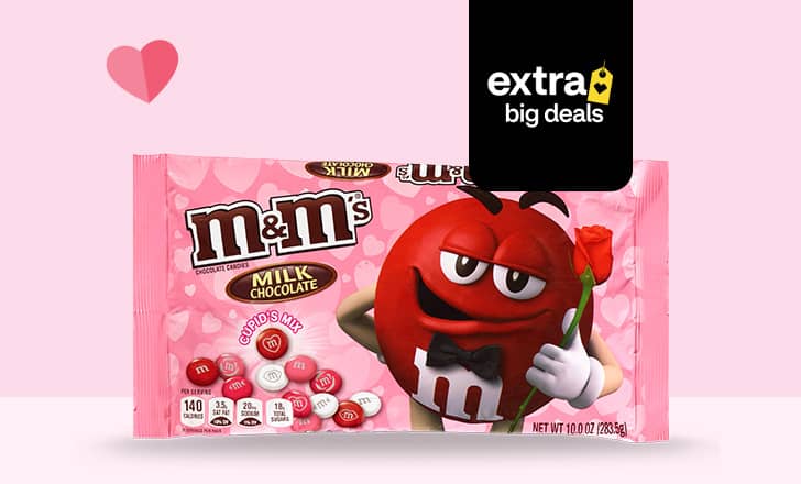 A bag of M&M's Valentine's candy