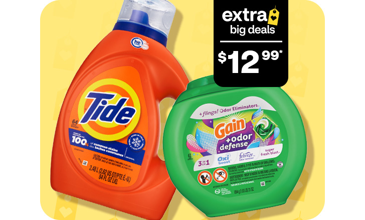 $12.99, Tide and Gain liquid laundry detergent