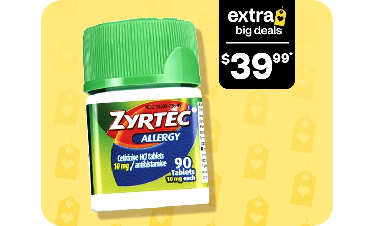 Extra Big Deals. $39.99. Zyrtec allergy medicine.