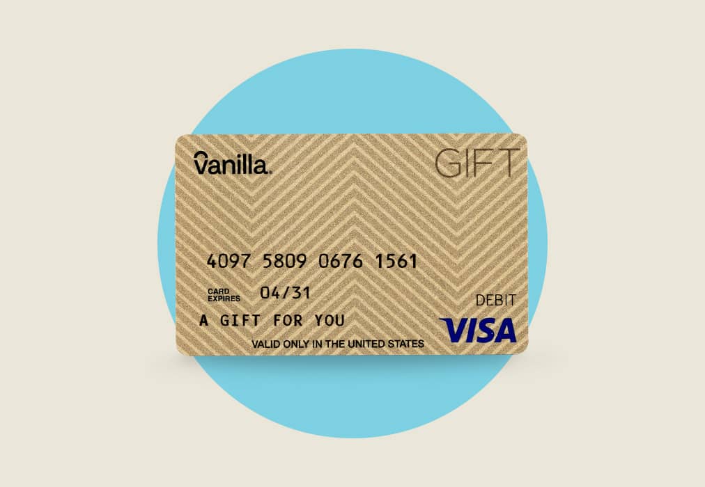 A Vanilla Visa gift debit card.