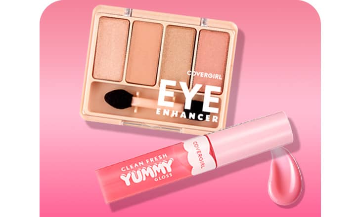 CoverGirl Eye enhancer makeup palette and Yummy lip gloss.