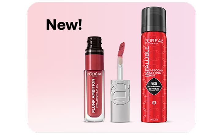 New L’Oreal Paris Plump Ambition Lip Oil & L'Oreal Paris Infallible 3 second Setting Mist