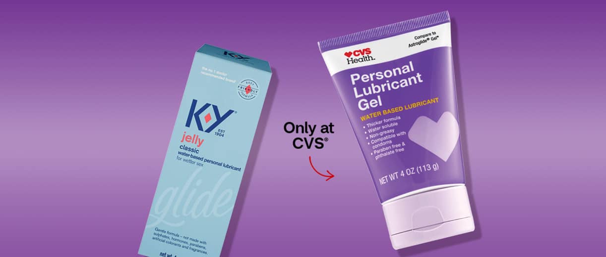 K-Y Jelly and CVS Health Personal Lubricant Gel, only at CVS.