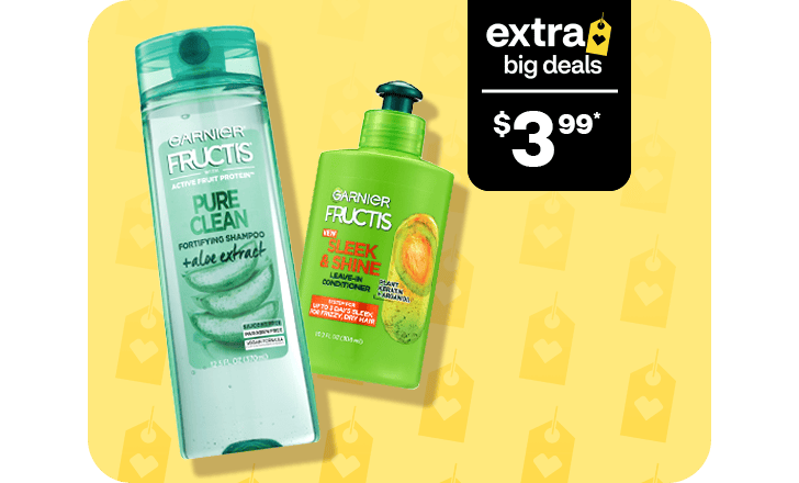 $3.99, Garnier Fructis shampoo and conditioner
