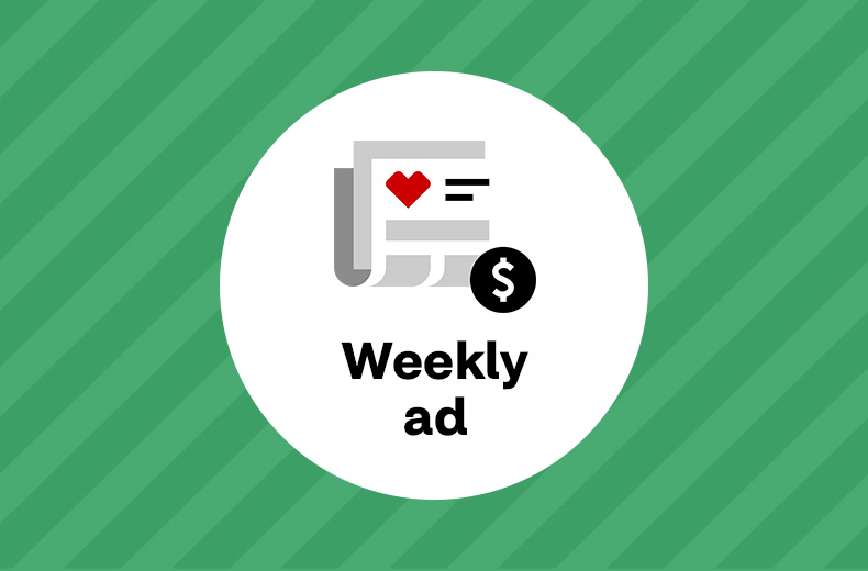 Pictogram of a weekly circular with a dollar sign