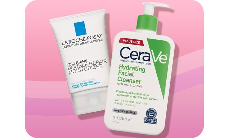La Roche-Posay and CeraVe facial care products