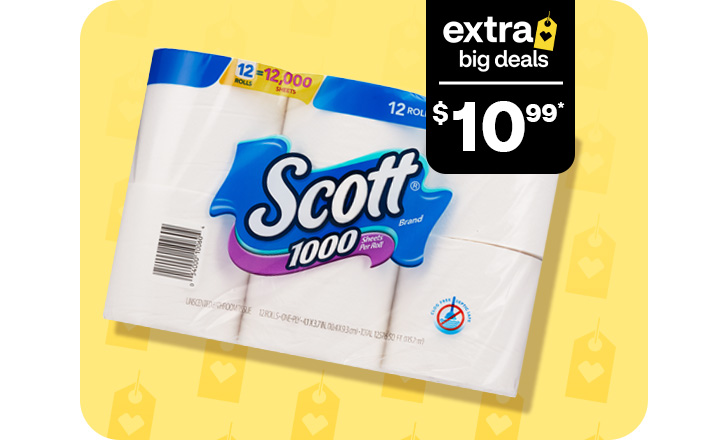 $10.99, 12 pack of Scott toilet paper
