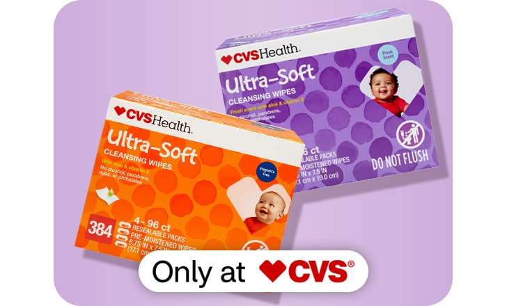 Only at CVS. CVS Health Ultra-Soft wipes