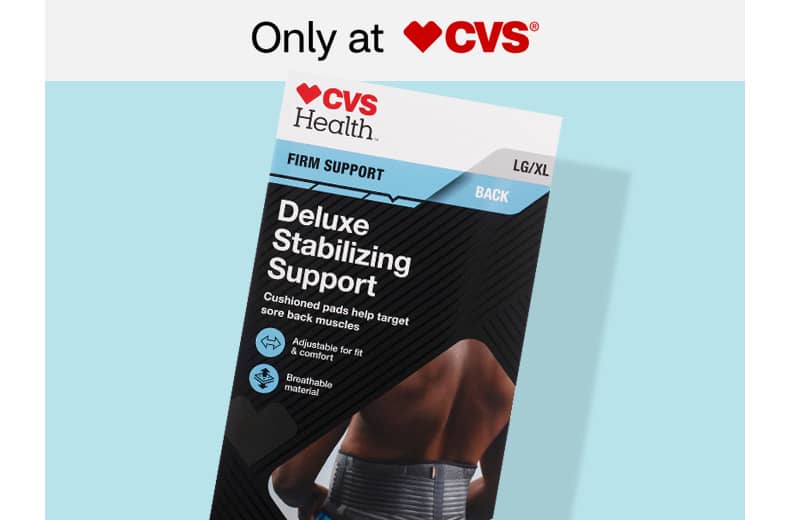 Only at CVS logo, CVS Health Deluxe Stabilizing Support