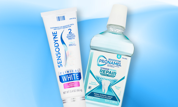 Sensodyne toothpaste and Pronamel mouthwash