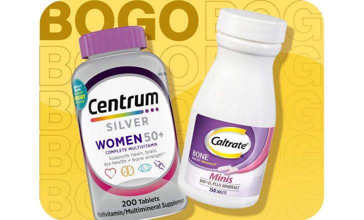 Buy 1, get 1 40% off. Centrum Silver Women 50+ multivitamins and Caltrate Bone Health.