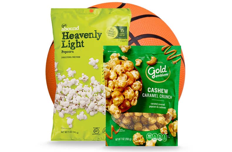 Gold Emblem abound Heavenly Light popcorn and Gold Emblem cashews