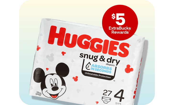$5 ExtraBucks Rewards, Huggies diapers jumbo pack