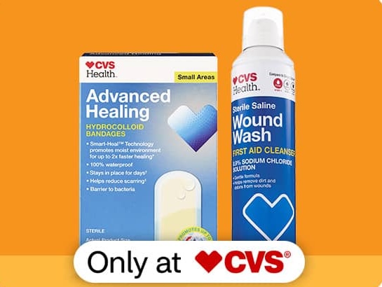 CVS Health Advanced Healing bandages and Wound Wash, only at CVS.