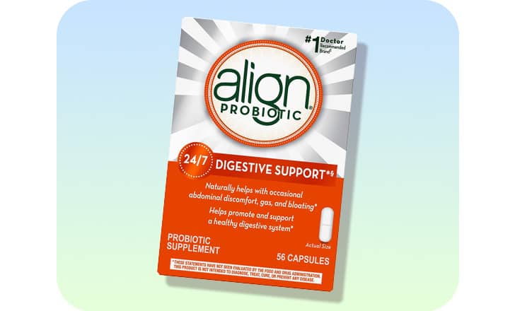 A box of Align probiotic capsules