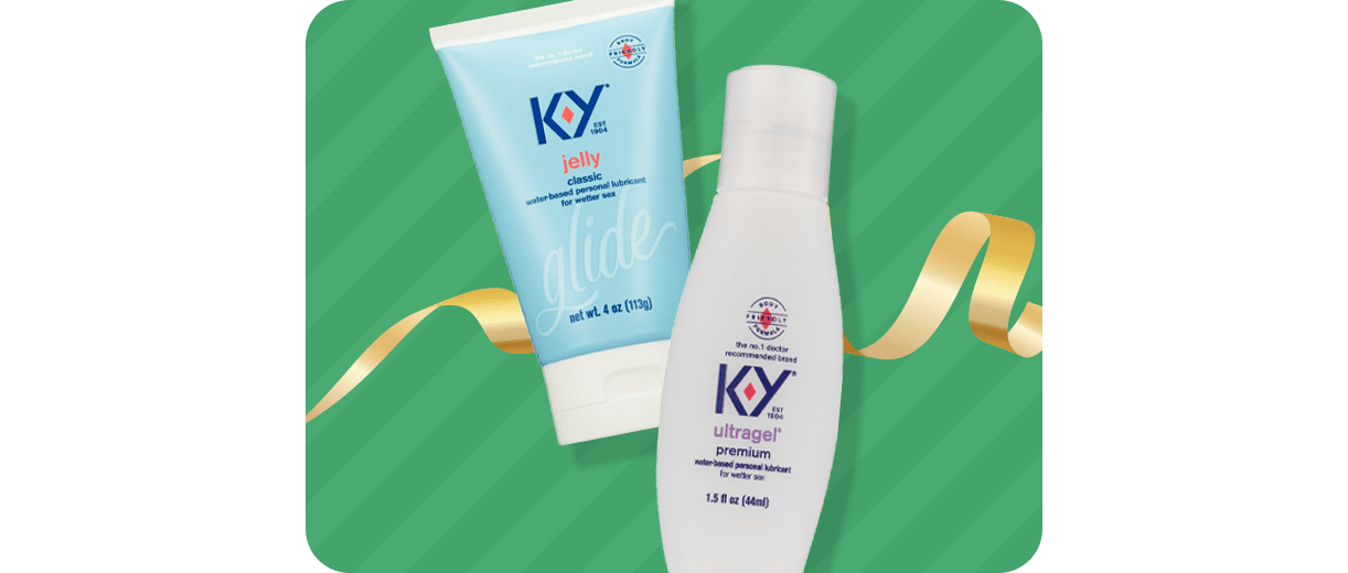 A tube of K-Y jelly and a bottle of K-Y ultragel personal lubricant