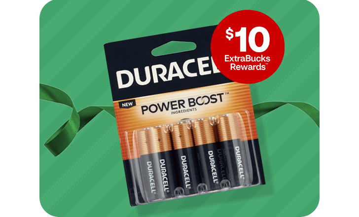 $10 ExtraBucks Rewards, a package of Duracell Power Boost batteries