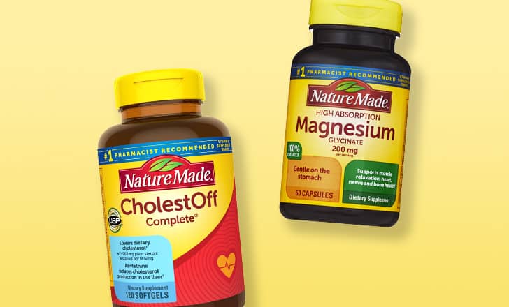 Nature Made CholestOff and Magnesium supplements