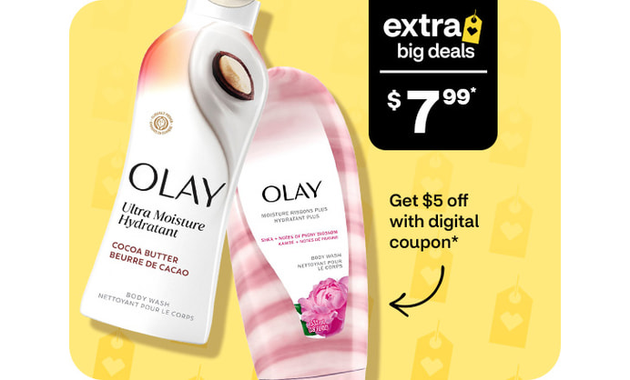 Extra Big Deals, $7.99. Pague $5 menos con un cupón digital. Olay body washes