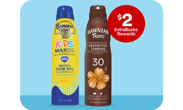 $2 ExtraBucks Rewards; Banana Boat Kids and Hawaiian Tropic 30 SPF sunscreen products