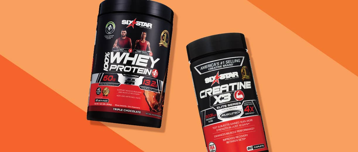 Six Star Whey Protein and Creatine supplements