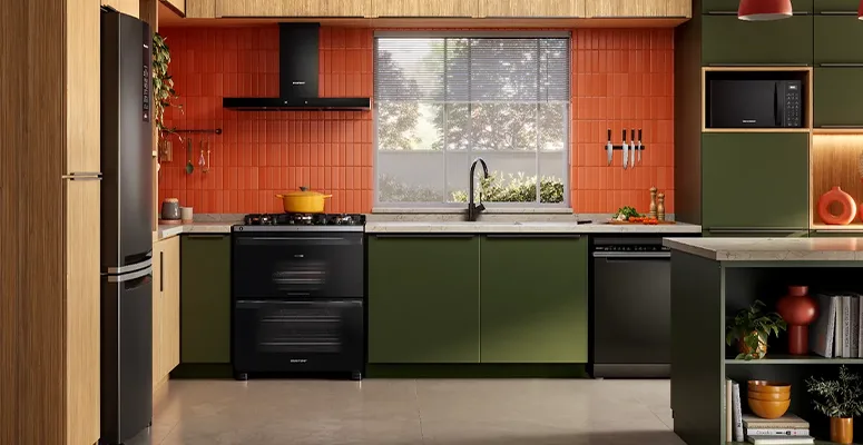 fogão com forno air fryer