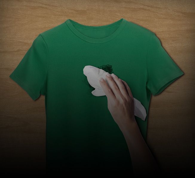 Removendo mancha de graxa de roupa.