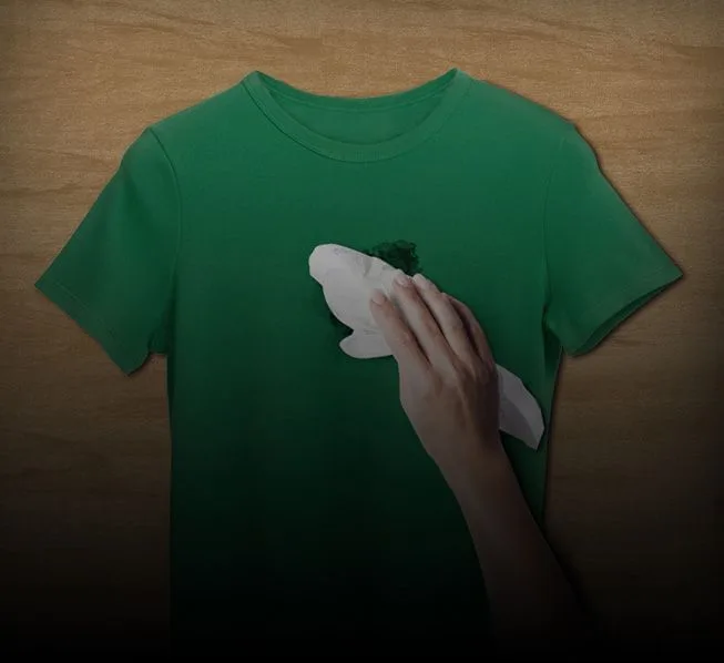 Removendo mancha de graxa de roupa.