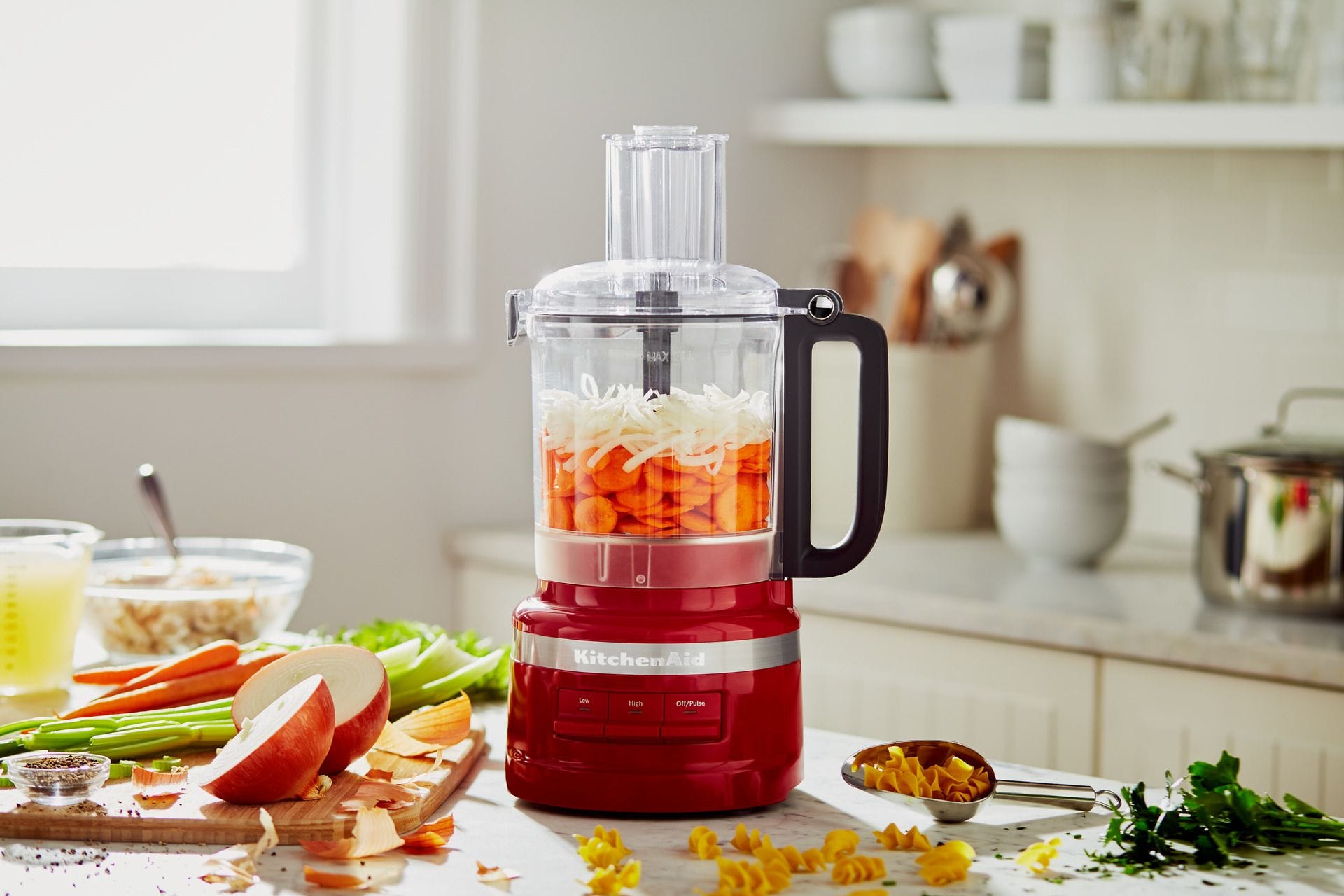 Como cortar cebolas usando o processador