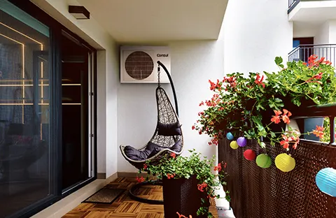 decoração com ar-condicionado split unidade externa