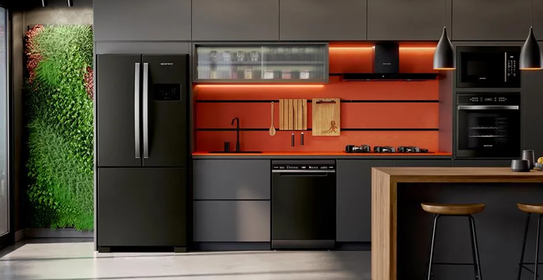 Cozinha minimalista com Eclipse Collection Brastemp