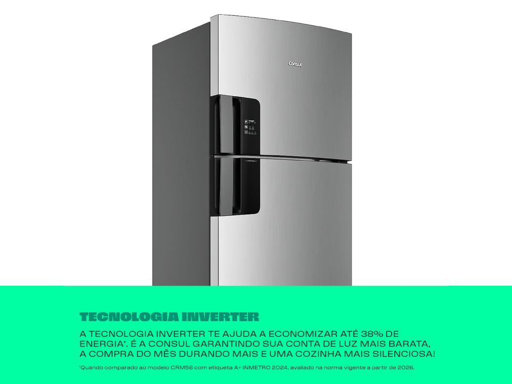 Geladeira Frost Free Duplex Consul 455 Litros Inox - CRM56MK