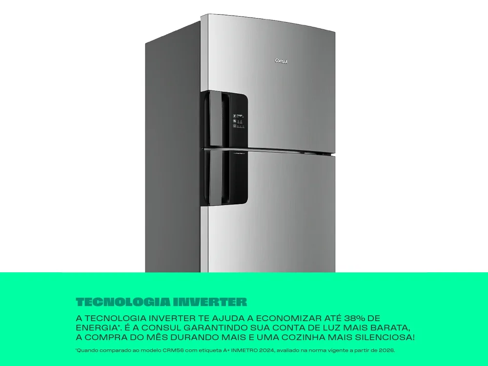 Geladeira Frost Free Duplex Consul 455 Litros Inox - CRM56MK