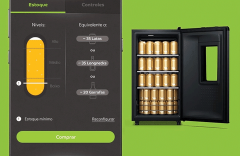Estoque e capacidade de uma cervejeira vertical