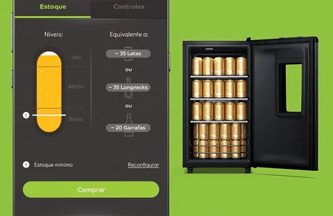 Estoque e capacidade de uma cervejeira vertical
