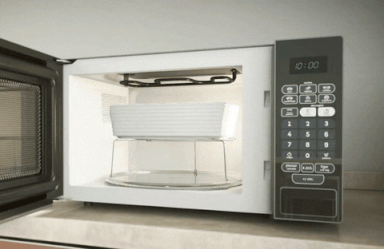 micro-ondas espelhado da Consul de 30 litros abrindo a porta.
