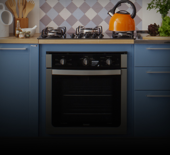 Forno instalado abaixo do cooktop
