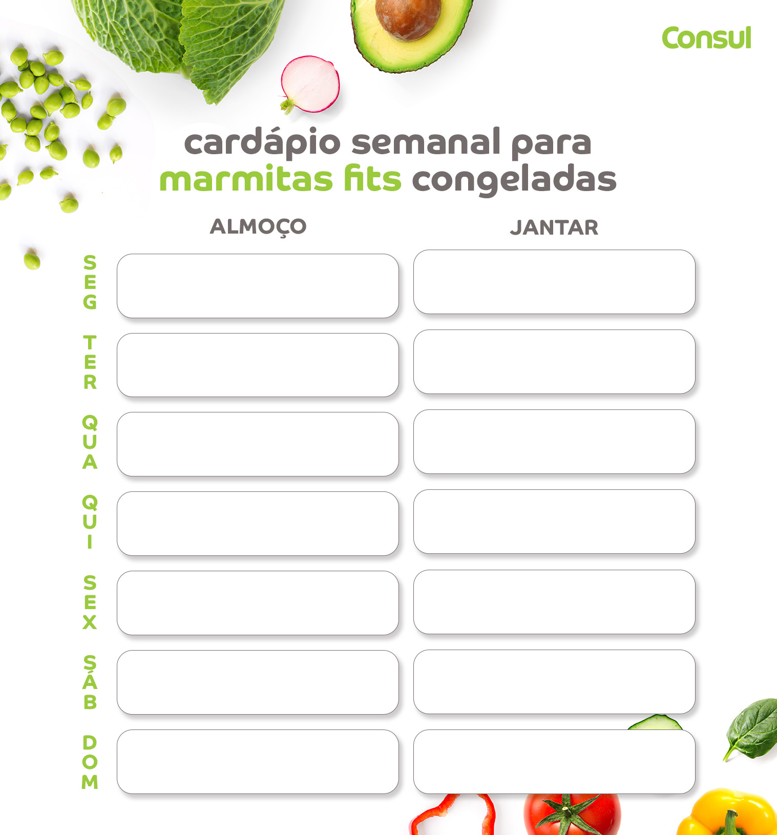 Marmitas fitness: cardápio semanal