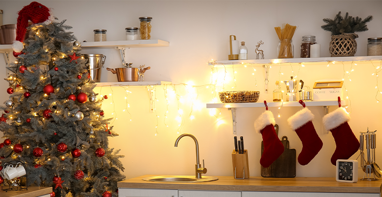 Decoração de Natal na cozinha