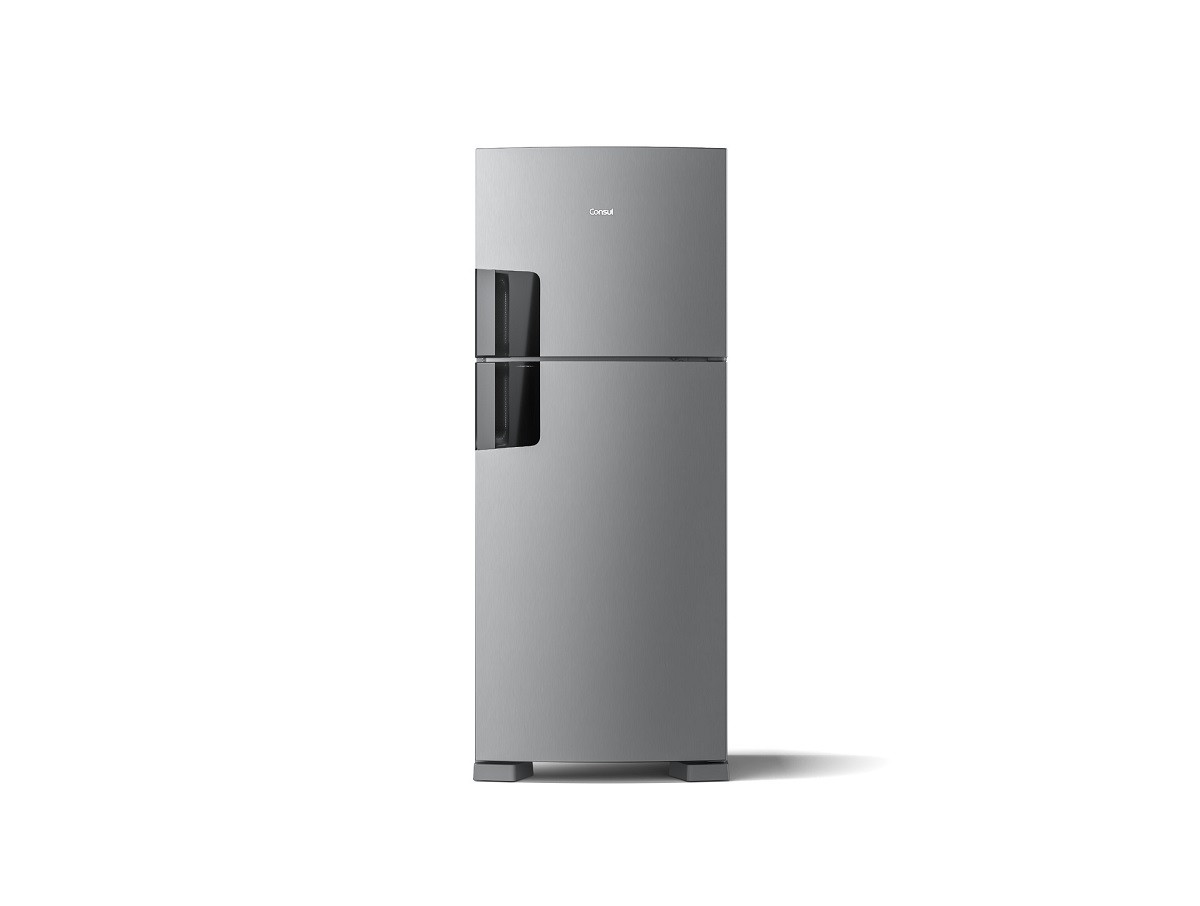 Geladeira Frost Free Duplex Consul Inox com compartimentos removíveis
