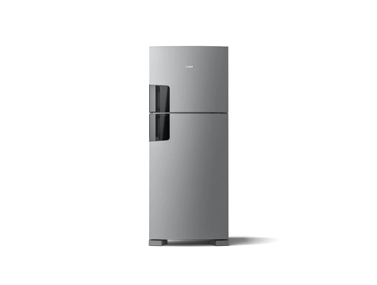 Geladeira Frost Free Duplex Consul Inox com compartimentos removíveis