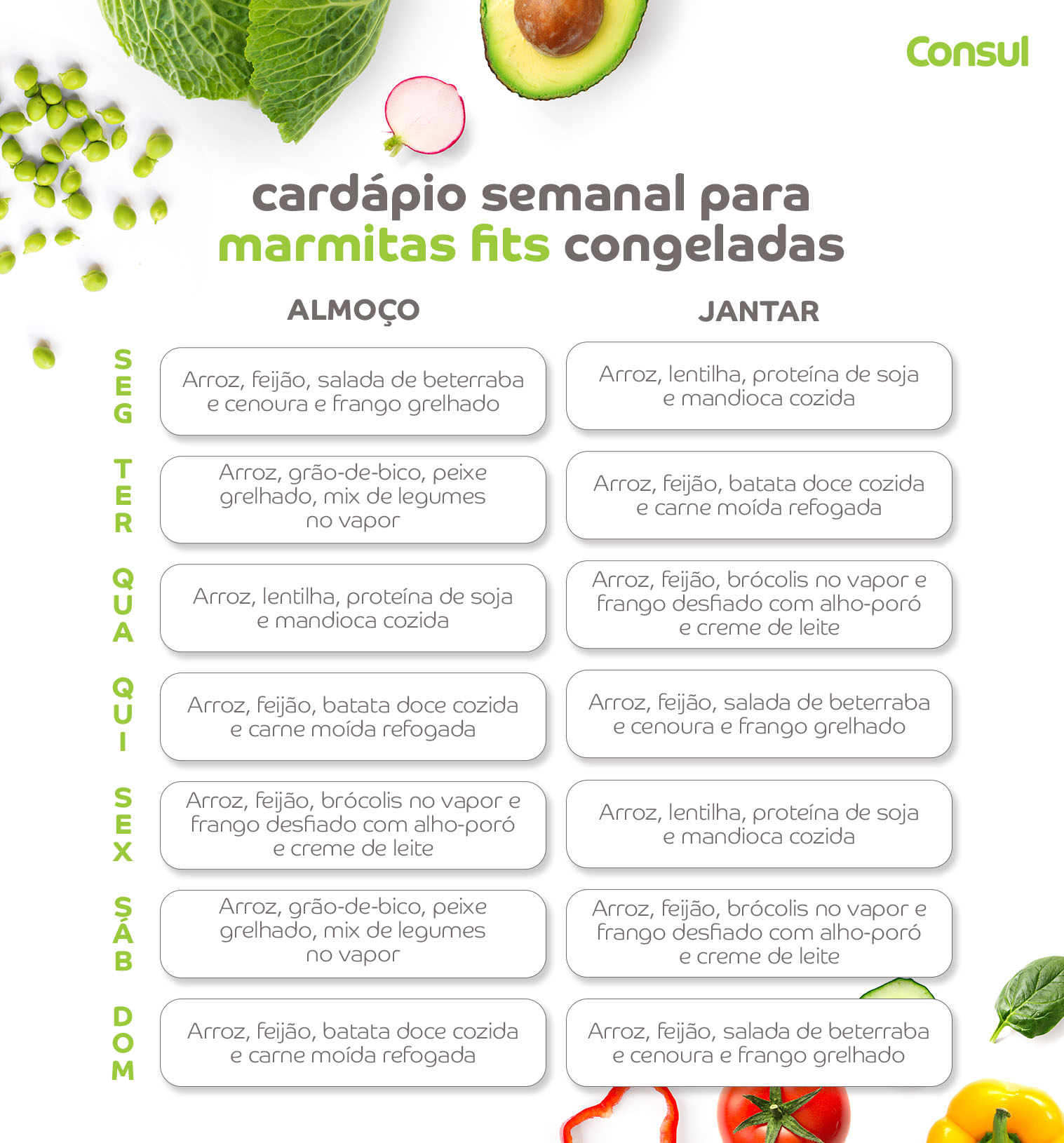 calendário fit semana modelo