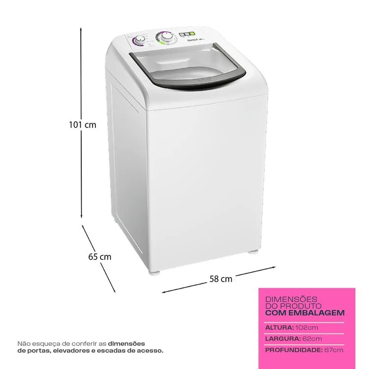 Consul Lavadora CWB10BB Medidas