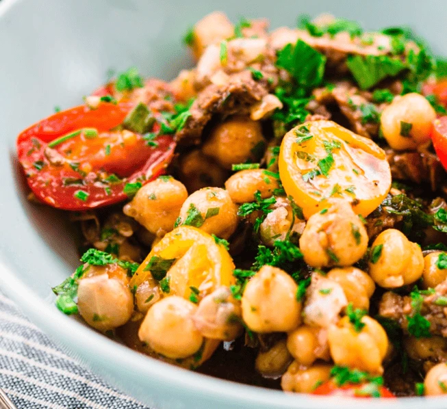salada de grão de bico