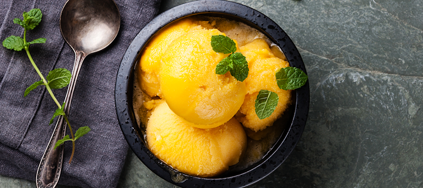 Sorbet de manga uma receita simples e prática para o verão