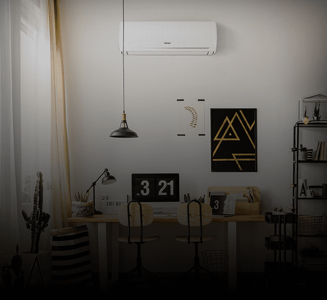 Uma sala com ar-condicionado